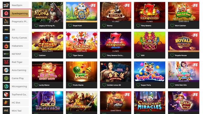 Trải nghiệm sảnh Spadegaming